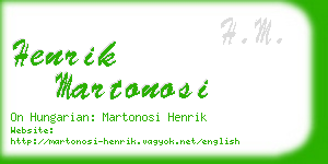 henrik martonosi business card